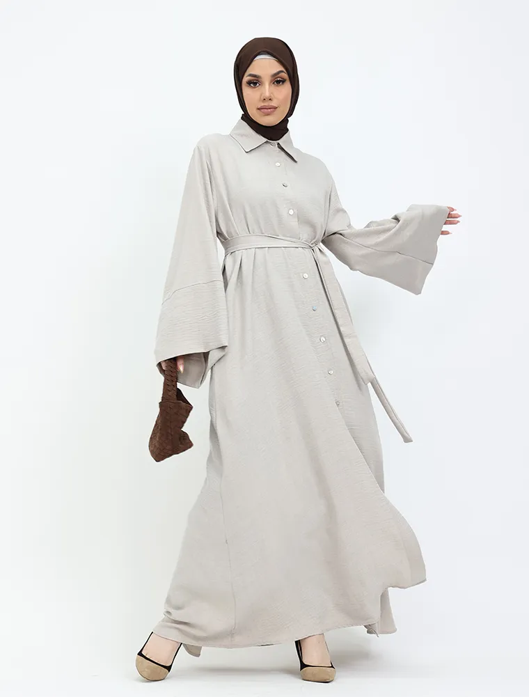 Stone Linen Feel Collar Shirt